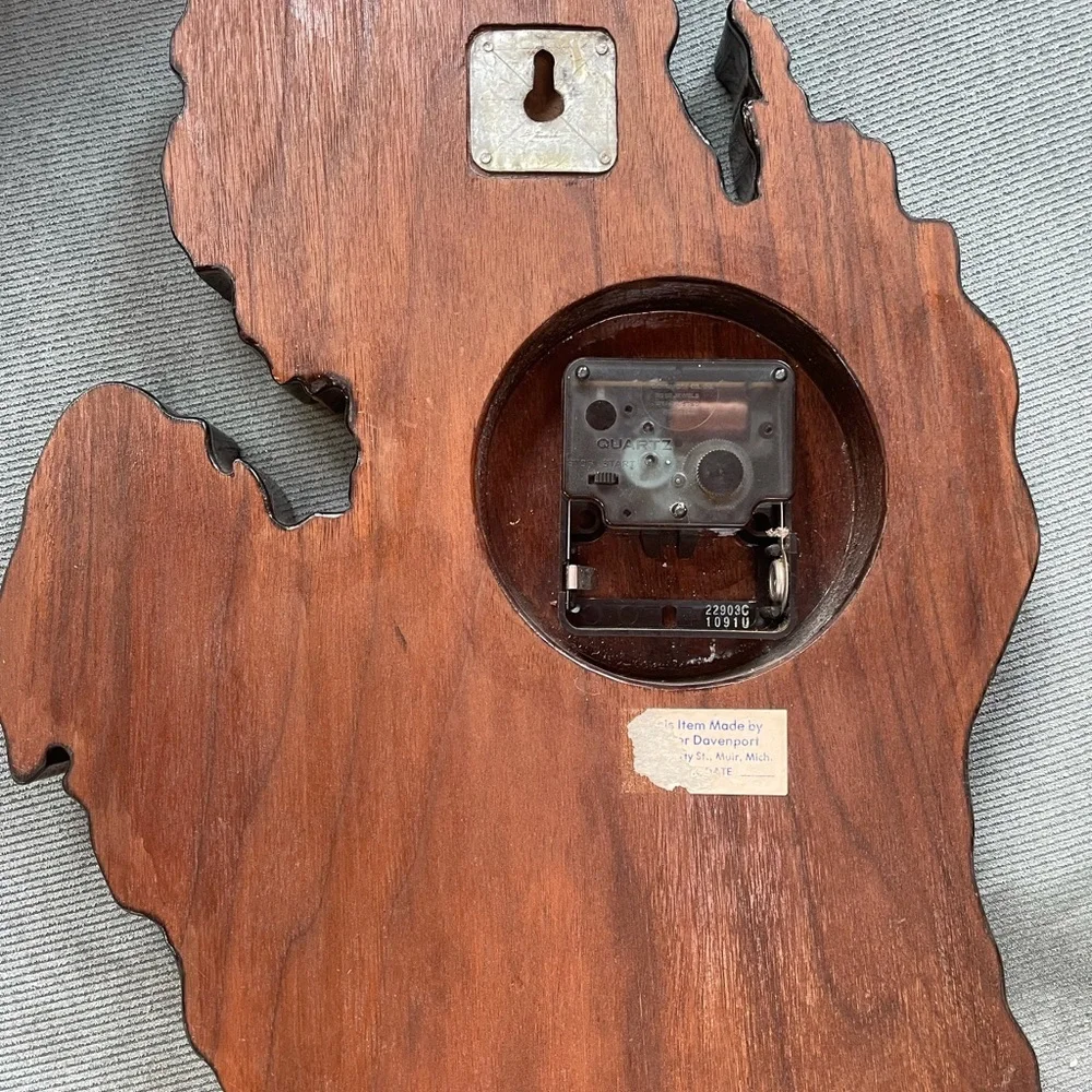 Vintage Michigan Clock Hand-painted clock unique